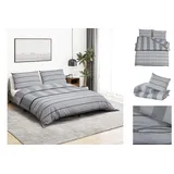 vidaXL Bettwäsche-Set Grau 240 x 220 cm