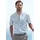 John Devin Kurzarmhemd »Regular Fit,« Streifenhemd mit Button-down-Kragen aus reiner Baumwolle, Gr. XL (43/44) N-Gr, blau-gestreift, , 11634037-XL N-Gr
