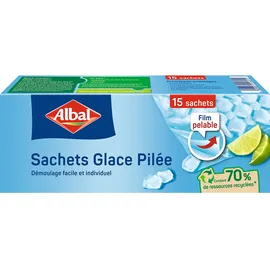 ALBAL - 15 Beutel für Crushed Ice – einfaches Herauslösen – leicht zu befüllen – enthält recycelte Ressourcen