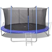 vidaXL Trampolin 366 cm inkl. Sicherheitsnetz Blau