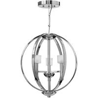 Elstead Lighting Hängeleuchte Deckenlampe Pendelleuchte LED Silber Stahl Glas
