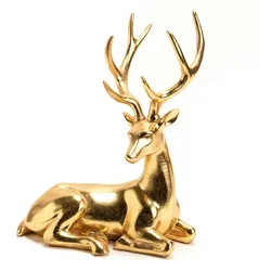 Sitzender Hirsch vergoldet 34 cm - Anderes Amadeus Resin 28.8x20.89 cm