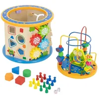 Joyz Motorikwürfel 8in1 Montessori Spielzeug Holzspielzeug für Kinder ab