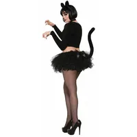 shoperama Tutu Rock mit Schwanz Kostüm-Zubehör für Katze Schwarz Cat Röckchen Tüll Petticoat