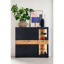 MCA Furniture MCA Cesena Highboard Holzwerkstoff/Schwarzgrau - Wildeiche