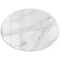 Tulup Tischplatte, Weiß, Grau, Glas, 70x70x0.4 cm, Esszimmer, Tische,