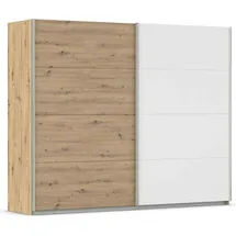 Rauch Schwebetürenschrank QUADRA 226 x 210 x 62 cm Alpinweiß/Braun