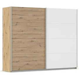 Rauch Schwebetürenschrank QUADRA 226 x 210 x 62 cm Alpinweiß/Braun