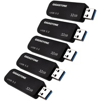 Gigastone Z30 32GB 5er-Pack USB 3.0 Flash-Laufwerk mit hoher Geschwindigkeit, zuverlässige Leistung, einziehbarer Schlüssel ideal für PC Mac Computer, USB-Sticks Mini wasserdicht und robust ohne Kappe