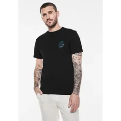 T-Shirt STREET ONE MEN, Herren, Gr. XXXL, schwarz, Web, 100% Baumwolle, bedruckt, casual, gerade hüftlang, Rundhals, Kurzarm Bündchen, Shirts, Jersey