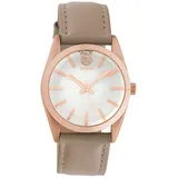 Oozoo Damen Armbanduhr Timepieces Analog Leder taupe UOC10187 - Grau