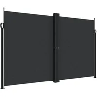 vidaXL Seitenmarkise 200 x 600 cm Schwarz Polyester