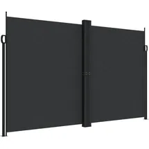 vidaXL Seitenmarkise 200 x 600 cm Schwarz Polyester