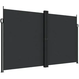vidaXL Seitenmarkise 200 x 600 cm Schwarz Polyester
