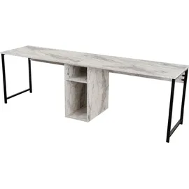 HANAH Home Zeitgemäßer und praktischer Schreibtisch, Freesia, Schwarz, 240 x 74 x 60 | 100% melaminbeschichtete Spanplatte | perfekt für modernes Homeoffice & Arbeitszimmer, Elegantes & funktionales Design