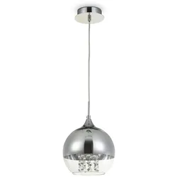 Licht-Erlebnisse Pendelleuchte JOY Nickel Transparent Metall Glas Kristall LE116381
