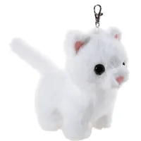 HEUNEC 181779 - Katze weiß, Schlüsselanhänger, Plüsch, 11 cm