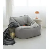 mokebo Sessel Der Lümmel Cord 73 x 60 x 83 cm Grau mit Hocker