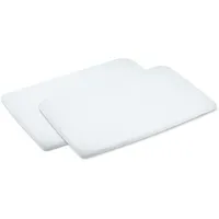 Bebeconfort Bettlaken für Beistellbetten und Kinderwagenaufsätze Amara, Calidoo und Zina (2er-Pack), weiß