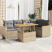 vidaXL Garten-Lounge-Set 6-tlg. beige