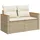 vidaXL Gartensofa 2-Sitzer Loungesofa beige