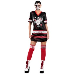 Smiffys Kostüm Freitag der 13. Jason Hockey Kleid für Frauen, Hemdkleid für sportliche Horrorfilmkiller-Fans schwarz XS
