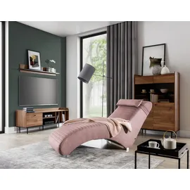 Fun Möbel Relaxliege Abramo Webstoff 80 x 100 x 200 cm Rosa mit Kissen