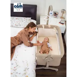 Cam il mondo del bambino Baby Beistellbett Cullami | Mehr Farben verfügbar | inkl. Wippfunktion | 8-fach höhenverstellbar, - Beige