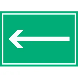 Richtungspfeil links Schild waagerecht weiss grün Pfeil A3 (297x420mm)