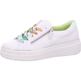 REMONTE Damen Sneaker D1C06, Frauen Halbschuhe,lose Einlage,Strassenschuhe,Sportschuhe,Freizeitschuhe,Turnschuhe,Weiss Kombi (80),39 EU - 39