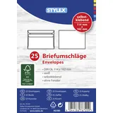 Stylex Briefumschläge, DIN Lang, mit Fenster, 25 Stück