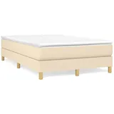 vidaXL Boxspringbett Creme 120x200 cm Stoff1357736