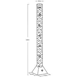 GLOBO Wassersäule Stehleuchte Sprudelsäule Farbwechsel Dekolampe LED Stehlampe, mit 5 Deko-fischen, Sprudelstärke einstellbar, Lxbxh 21,5x21,5x120 cm