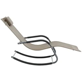 [en.casa] Caracena Schaukelliege 147 x 63 x 89 cm Beige