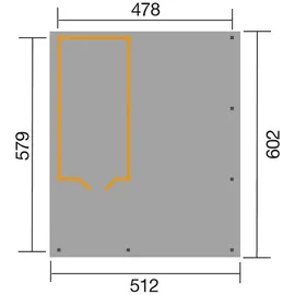 Weka Carport 607 Gr. 3 inkl. XXL Geräteraum 4,78 x 5,79 m kdi