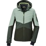 KILLTEC Damen Skijacke/Funktionsjacke mit abzippbarer Kapuze und Schneefang KSW 34 WMN SKI JCKT, hell stahlmint, 46,