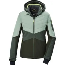 KILLTEC Damen Skijacke/Funktionsjacke mit abzippbarer Kapuze und Schneefang KSW 34 WMN SKI JCKT, hell stahlmint, 46,