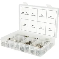 KS Tools Sortiment stufenlose 1-Ohr-Schlauchschellen, Ø 5,8-21mm, 170-tlg.