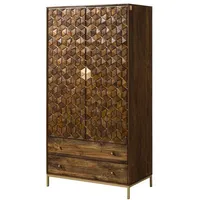 Massivmoebel24 Kleiderschrank Mango 99x55x190 braun geölt DIAMOND 218