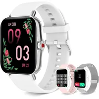 Iaret Smartwatch (4,3 cm, android ios), Damen Smartwatch mit 1.7 Zoll HD Display Bluetooth Anruf Fitnessuhr silberfarben