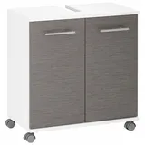 WELLTIME Waschbeckenunterschrank »Emmi, Breite 59 cm«, Siphonausschnitt, Metallbeschläge,