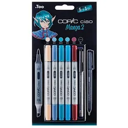 COPIC® Ciao Manga 2 Layoutmarker-Set farbsortiert 1,0 + 6,0 mm, 6 St.