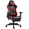 Gaming Stuhl mit Fußstütze und ergonomsichen 4D-Armlehnen gaming chair in ergonomischer Sportsitz Optik Gamer Stuhl mit verstellbaren Rückenstützkissen Bürostuhl