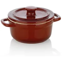 Kela Servier-Und Auflaufform Malin Keramik rot Mit Deckel 9,5cm