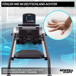 MIWEBA Rudergerät MR100, Rudermaschine kompakt, Schaumstoff-Sitz, Display, Magnetbremse (Grau)