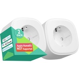 meross Smart WLAN Steckdose, Intelligente Alexa kompatibel mit Alexa, Google und SmartThings, Sprachsteuerung, Fernbedienung Zeitplan, 2er Pack, 2,4Ghz 3840W 16A, MSS210KIT