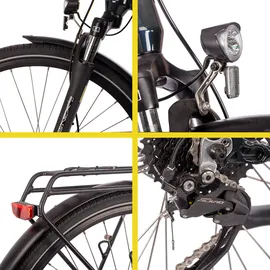Saxonette E-Bike Trekkingrad Deluxe Sport TRAPEZ 28 Zoll RH 45 cm Unisex silber matt/schwarz