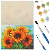 LA CUTE Malen nach Zahlen Malen nach Zahlen Set 40x50cm - Sonnenblume auf Leinwand (Malen nach Zahlen auf Leinwand Set, 1x Malen auf nach Zahlen auf Leinwand Komplettset), Hochwertiges Sonnenblume-Malen-nach-Zahlen: Einfach, entspannt