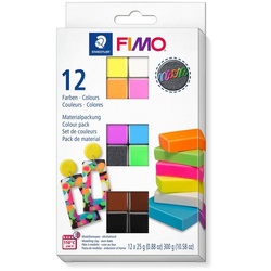 STAEDTLER Modelliermasse FIMO soft Materialpackung Effekt Neon, 12 Stück á 25 g