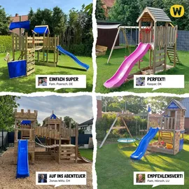 Wickey Spielturm JoyFlyer mit Rutsche und Sandkasten Grün